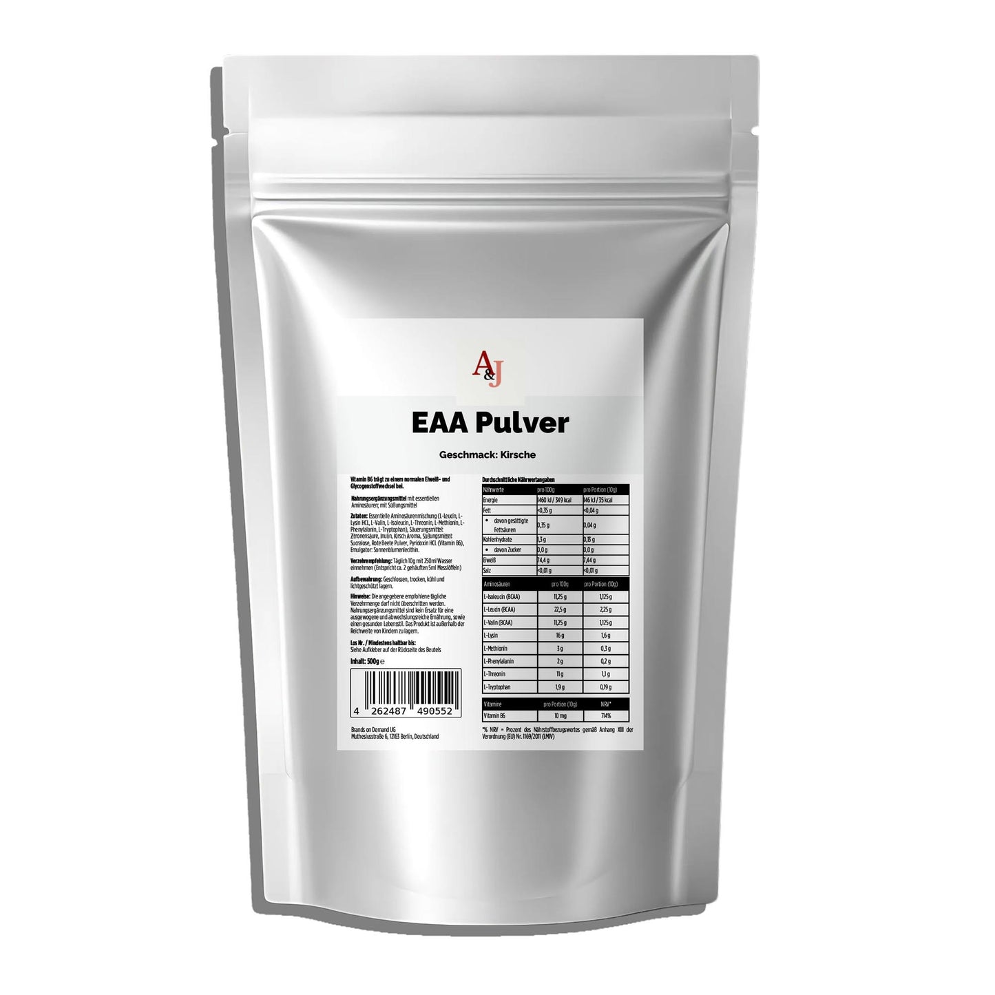 A&J Nutrition EAA Kirsche 500 g – Produktbild