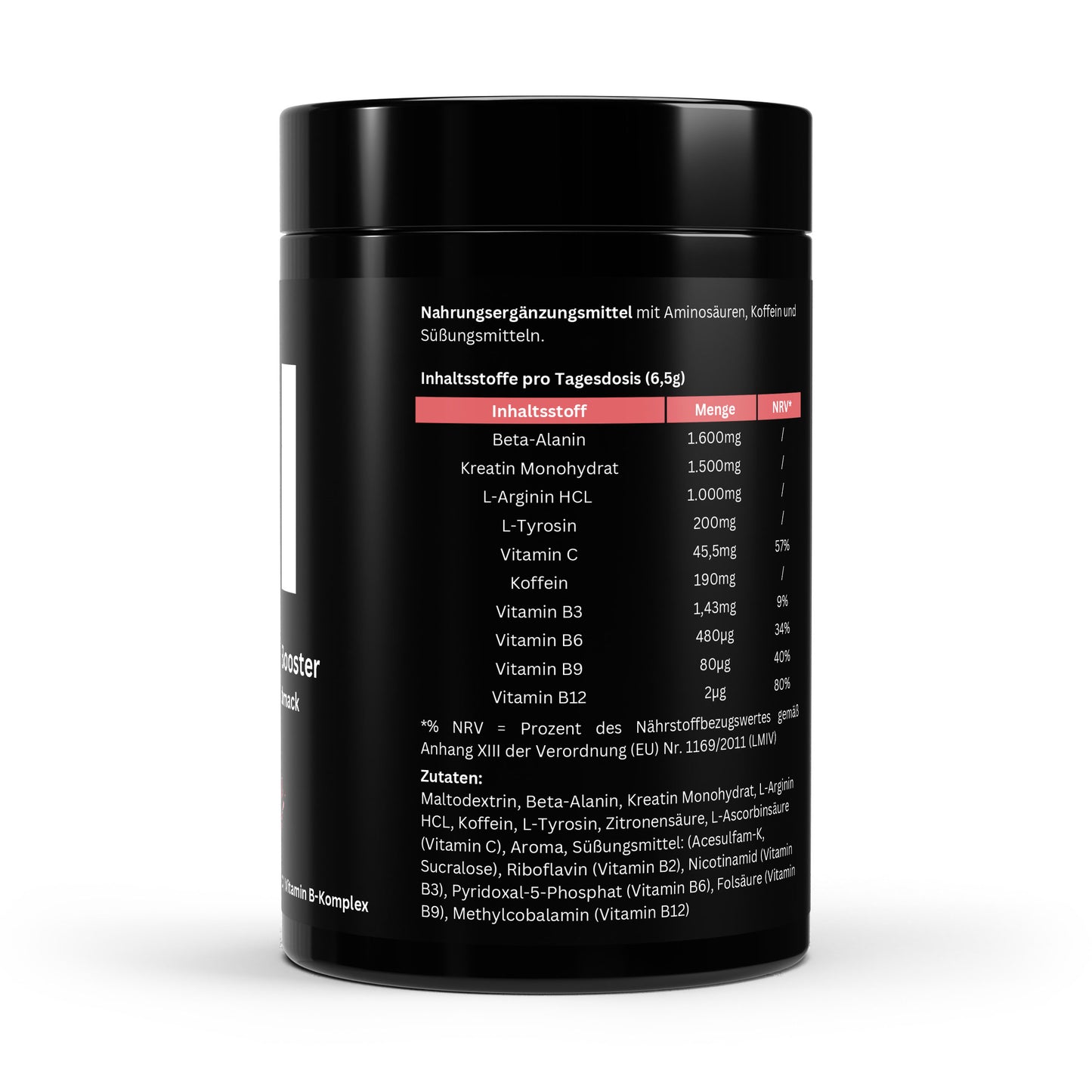 Pre-Workout Booster Himbeere - 520g | A&J Premium Supplement