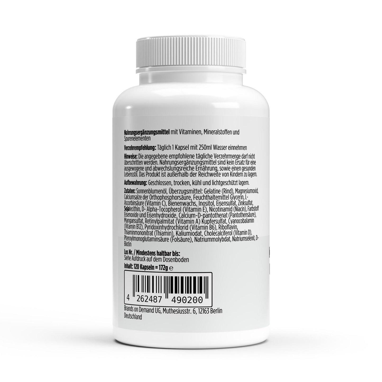 A&J Nutrition Multivitamin & Mineral Complex – 120 Softgels – product details