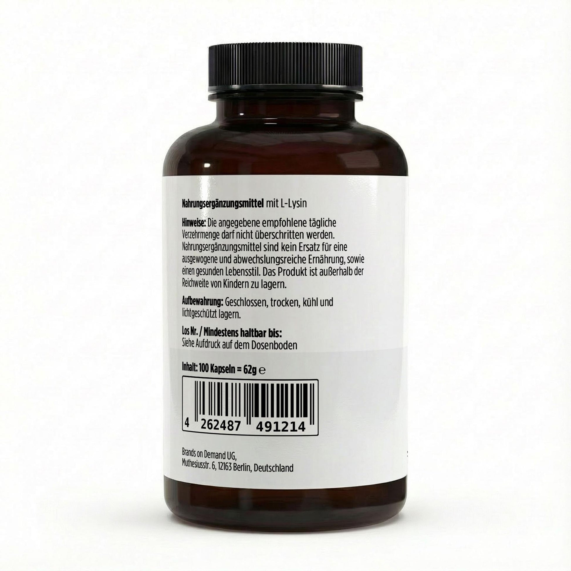 A&J Nutrition L-Lysine 100 Capsules – product image 3