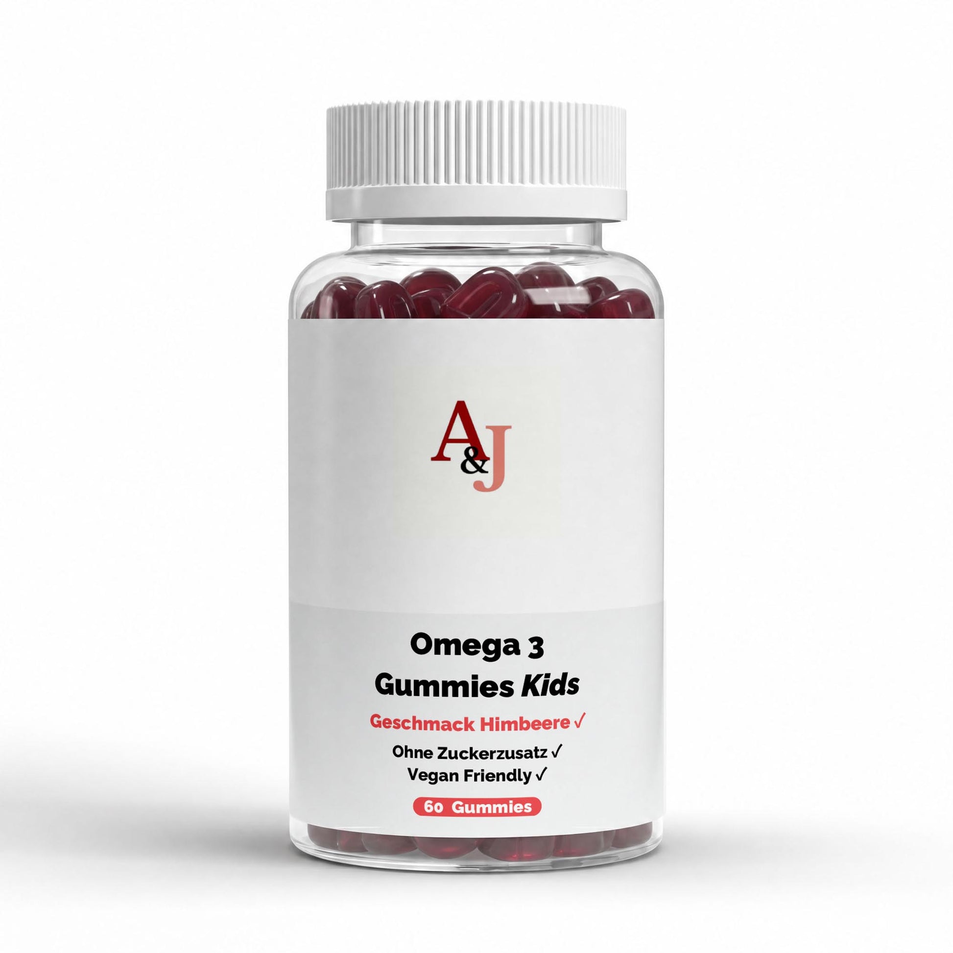 A&J Nutrition Kids Omega-3 Gummies Raspberry-Lemon – 60 Vegan Gummies – product view