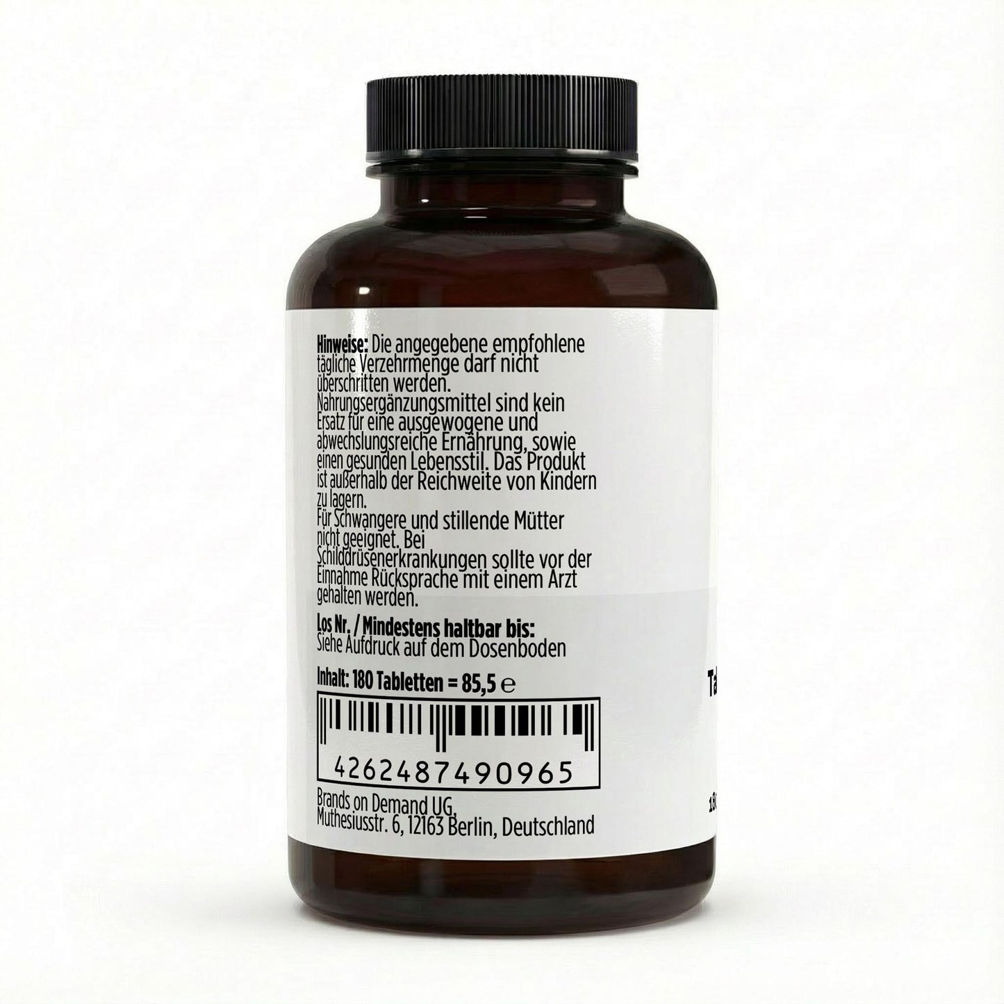 A&J Nutrition Iodine 150 mcg – 180 Vegan Tablets – product details