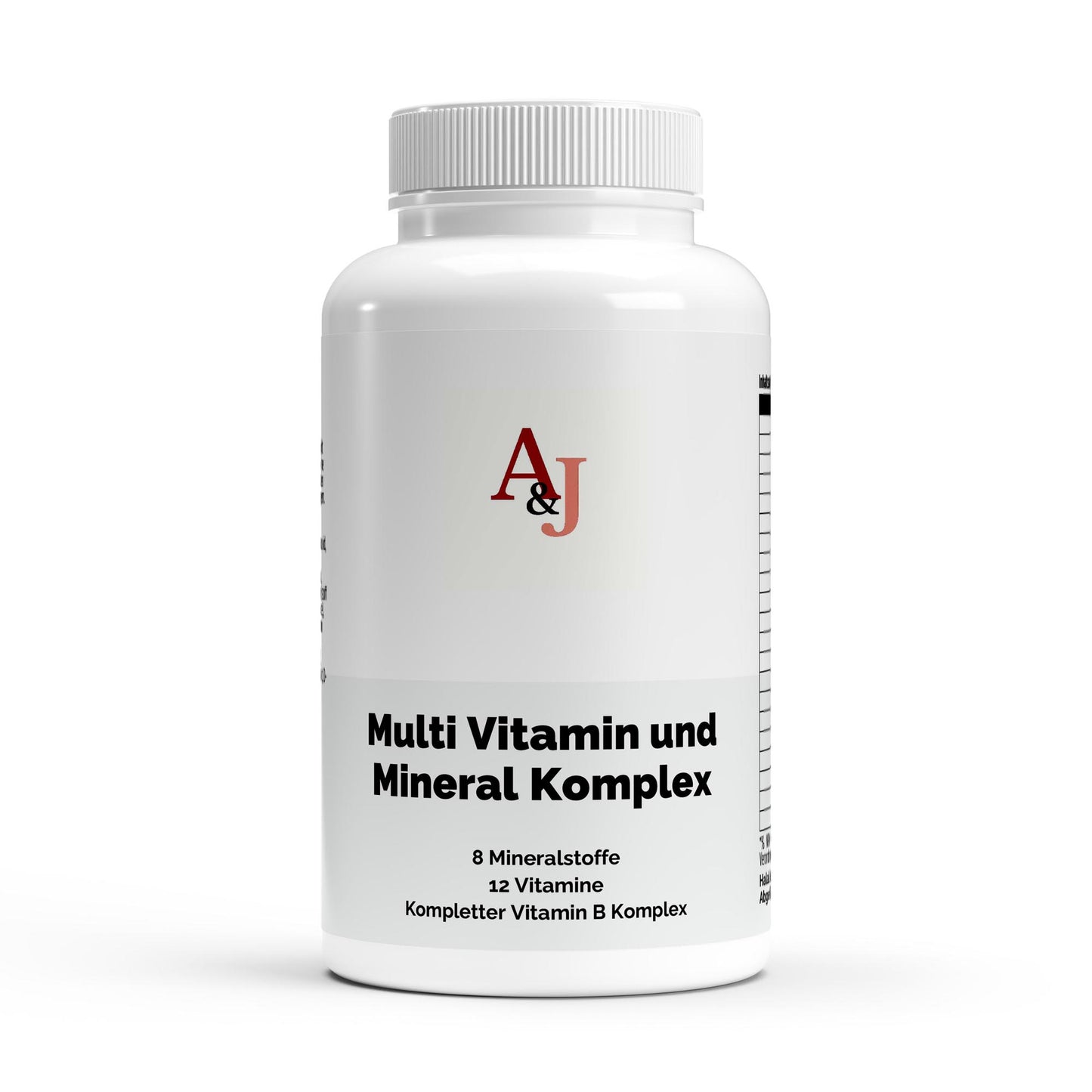 A&J Nutrition Multivitamin & Mineral Complex – 120 Softgels – product view