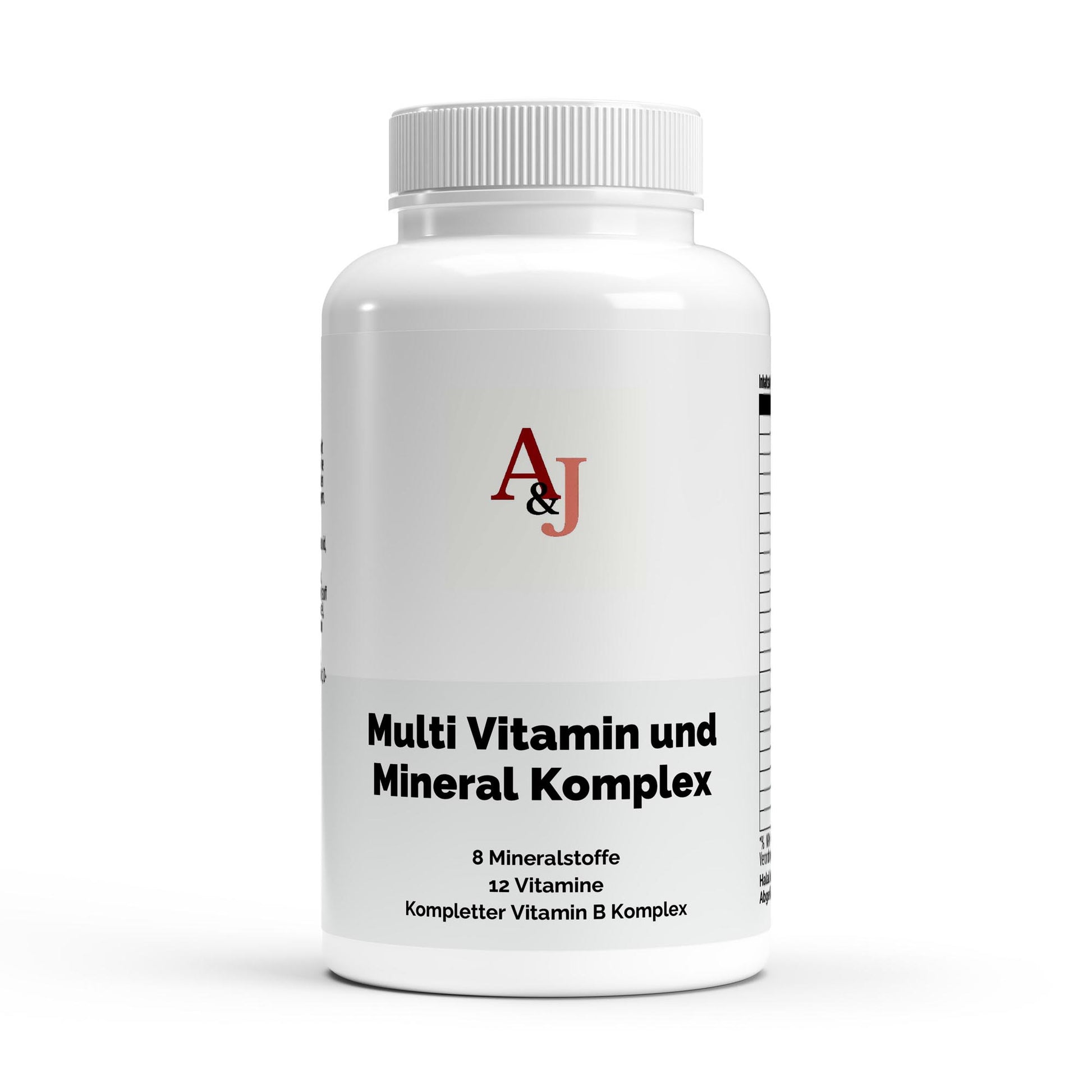 A&J Nutrition Multivitamin & Mineral Complex – 120 Softgels – product view