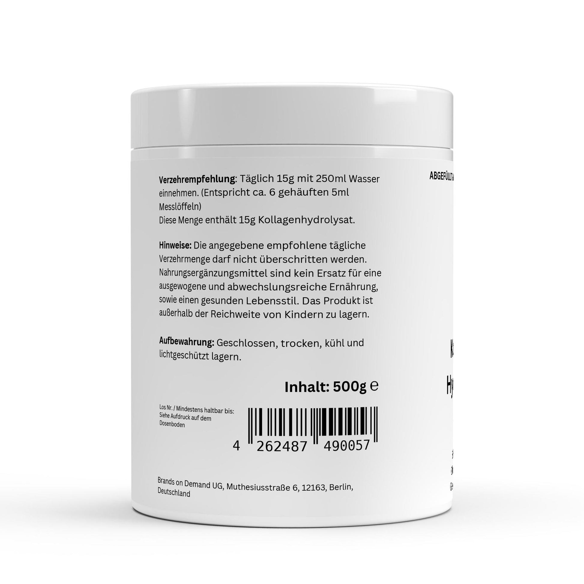 Kollagen Hydrolysat Pulver - 500g | A&J Premium Supplement