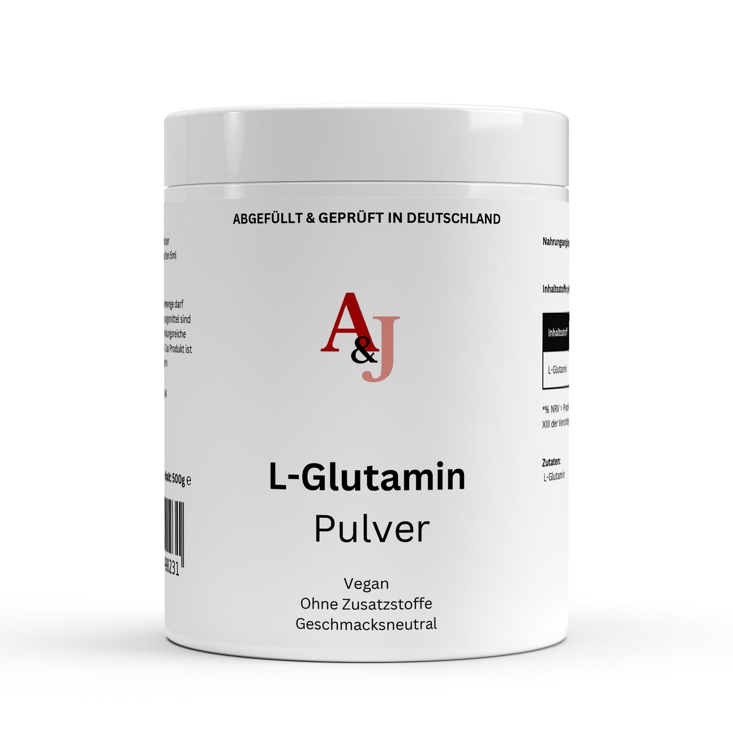 L-Glutamin Pulver - 500g | A&J Premium Supplement