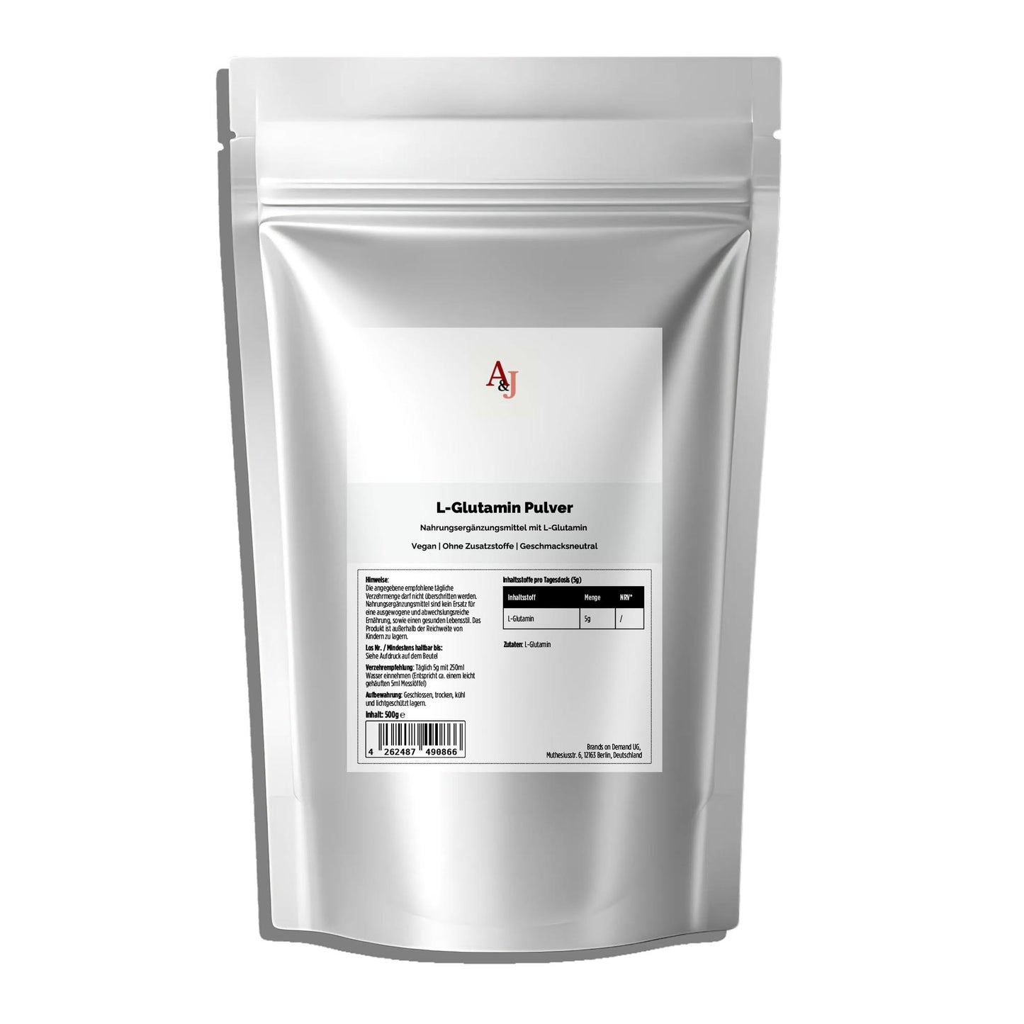 A&J Nutrition L-Glutamine Powder 500 g – product image