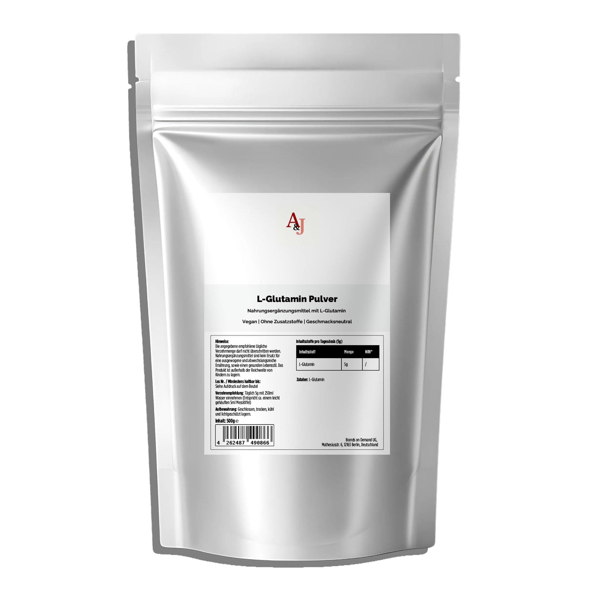 A&J Nutrition L-Glutamine Powder 500 g – product image