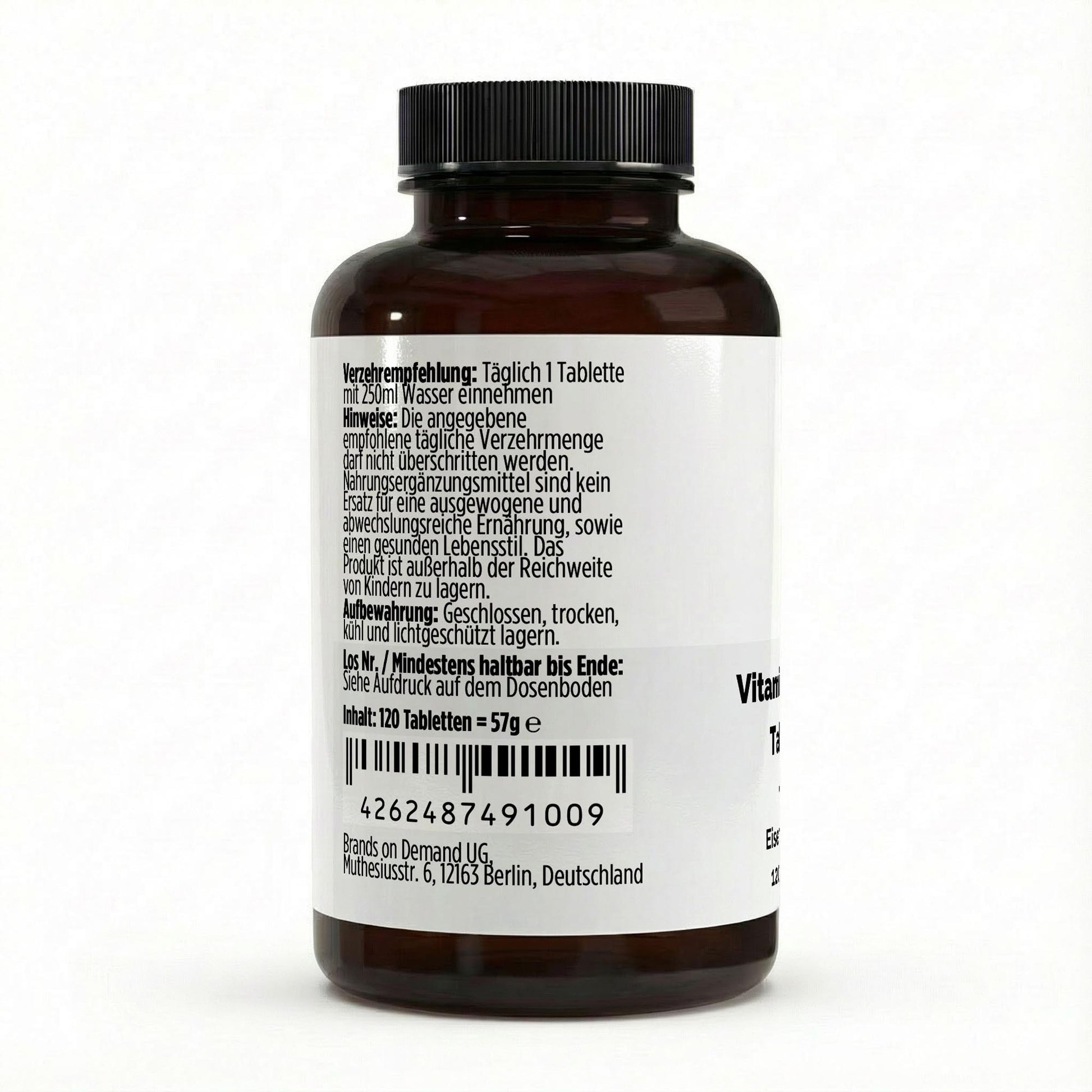 A&J Nutrition Iron + Vitamin C – 120 Vegan Tablets – product details