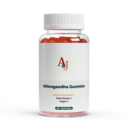 A&J Nutrition Ashwagandha + Vitamin B6 Gummies – Mango – 60 Pieces – Product image 1