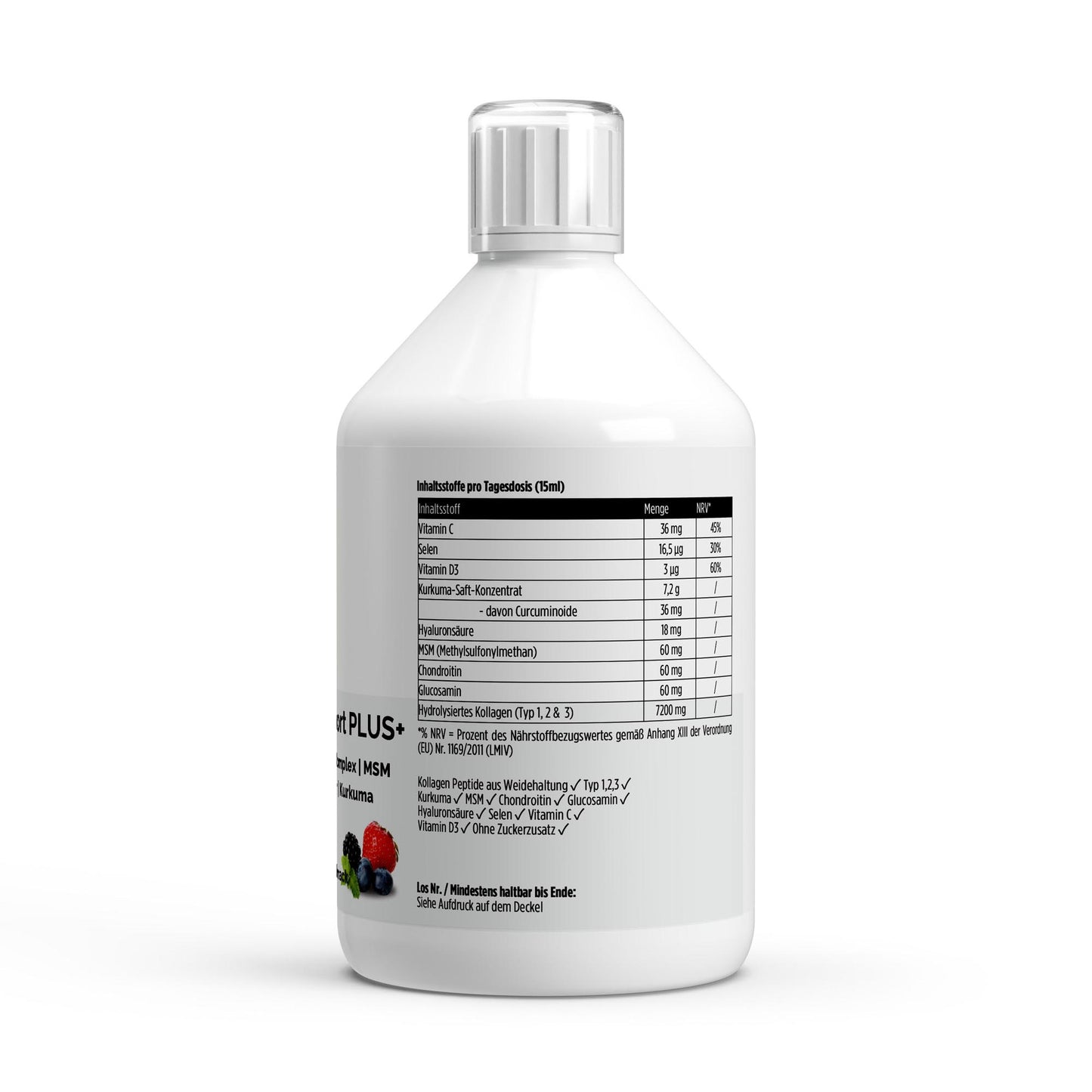 A&J Nutrition Collagen Support PLUS+ – Wild Berry – 33 Shots – 500 ml – Product image 2