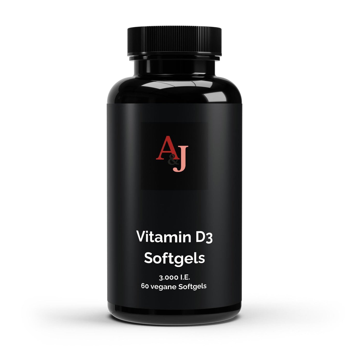 A&J Nutrition Vitamin D3 3.000 I.E. – 60 vegane Softgels – Produktansicht