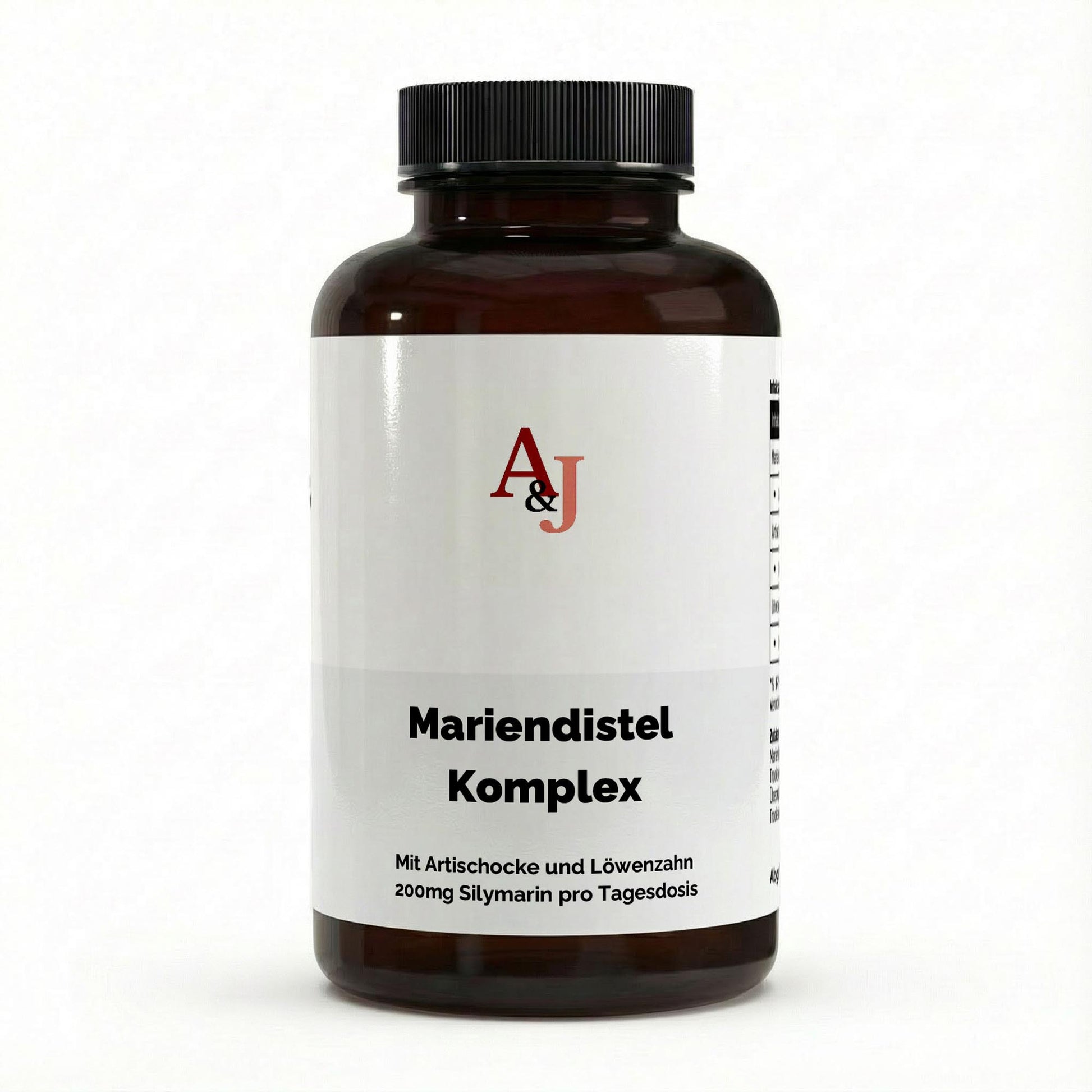 A&J Nutrition Mariendistel + Artischocke + Löwenzahn Komplex – 120 Kapseln – Produktbild 1
