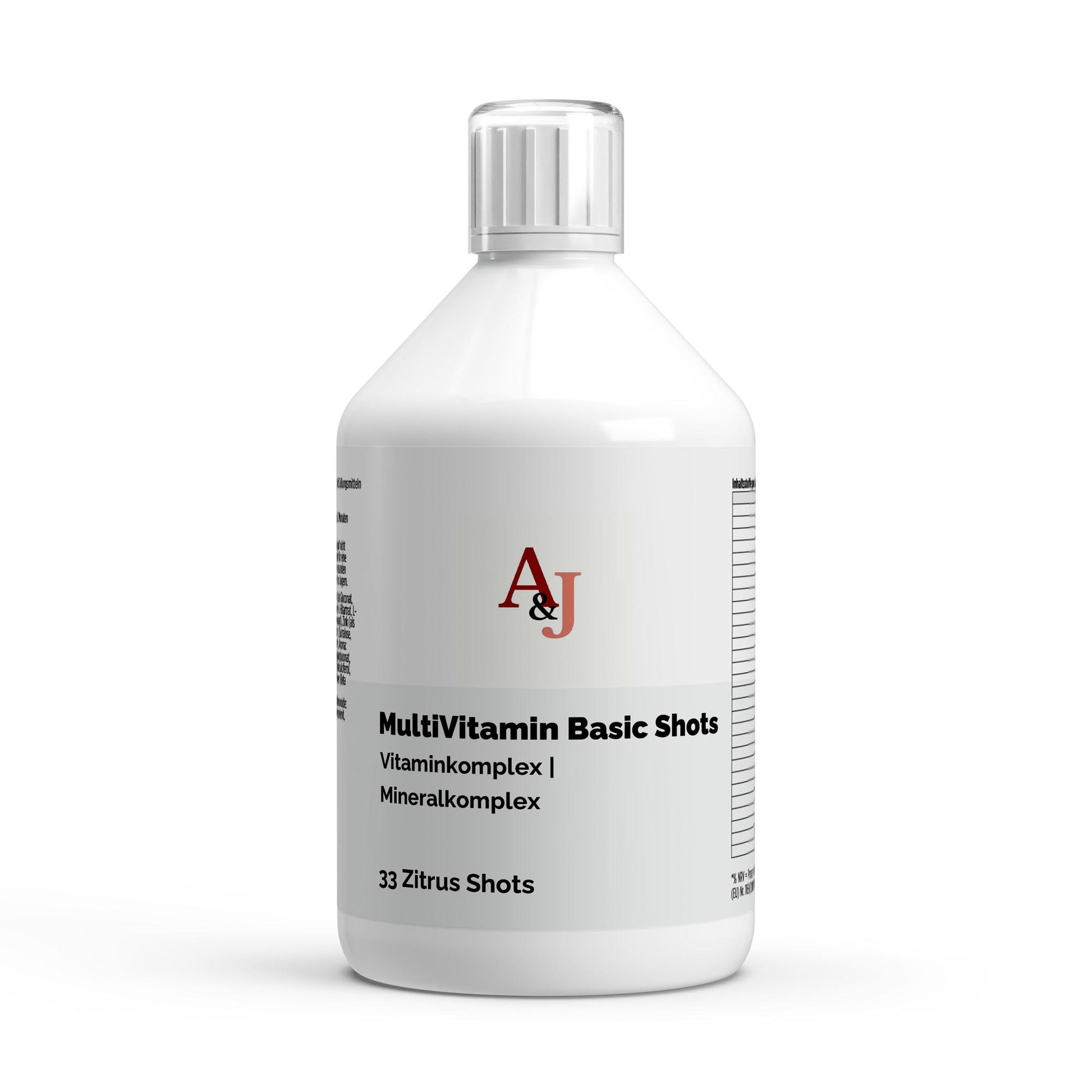 A&J Nutrition Multivitamin Basic Shots PLUS+ – 500 ml – product view