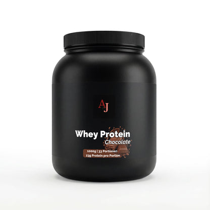 A&J Nutrition Premium Whey Protein Schokolade 1 kg – Produktansicht