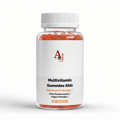 A&J Nutrition Kids Multivitamin Gummies Orange – 60 Vegan Gummies – product view