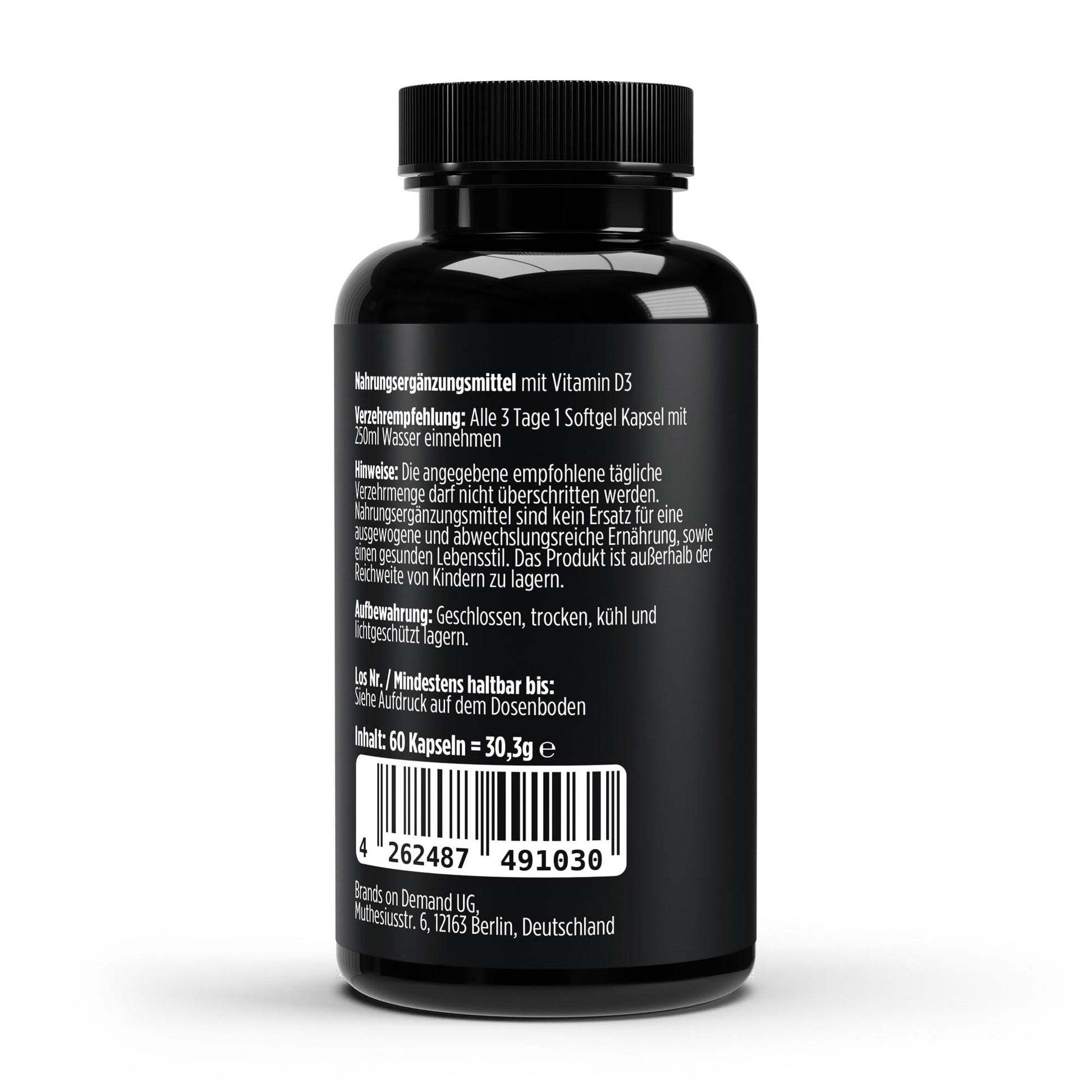 A&J Nutrition Vitamin D3 3.000 I.E. – 60 vegane Softgels – weitere Produktansicht