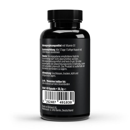 A&J Nutrition Vitamin D3 3.000 I.E. – 60 vegane Softgels – weitere Produktansicht