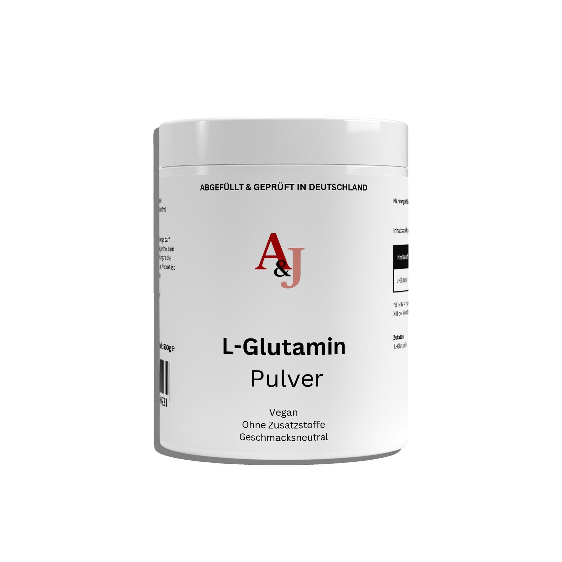 L-Glutamin Pulver - 500g | A&J Premium Supplement