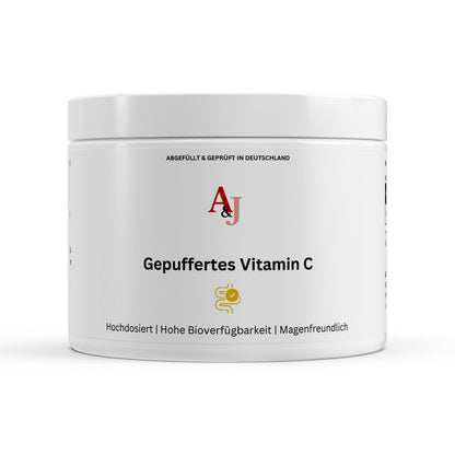 Gepuffertes Vitamin C 500mg - 360 Kapseln | A&J Premium Supplement