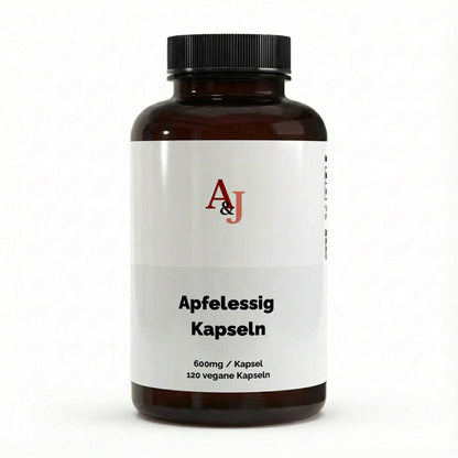 A&J Nutrition Apfelessig Extrakt – 600 mg pro Kapsel – 120 vegane Kapseln – Produktbild 1