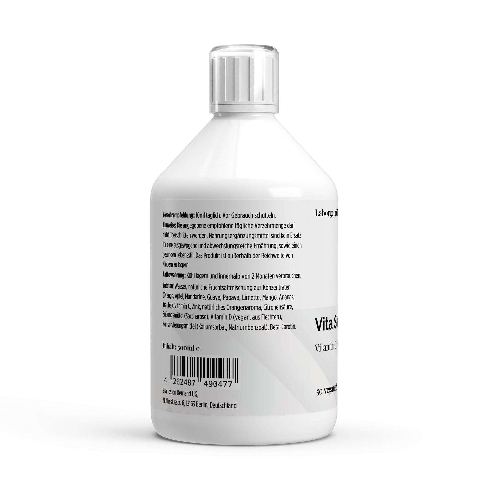 A&J Nutrition Vita Shield PLUS+ Shots Fresh Orange – 500 ml – Produktdetails
