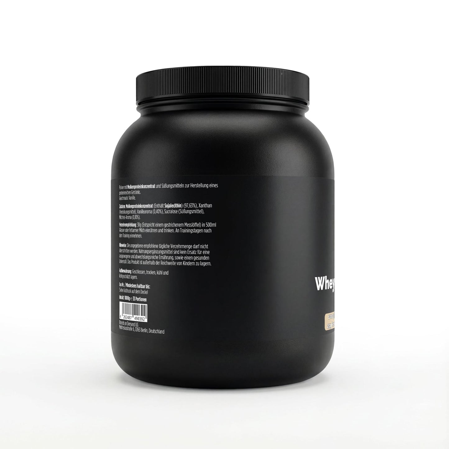 Nährwerte und Zutaten – A&J Nutrition Whey Protein Vanille