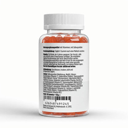 A&J Nutrition Kids Multivitamin Gummies Orange – 60 Vegan Gummies – product details