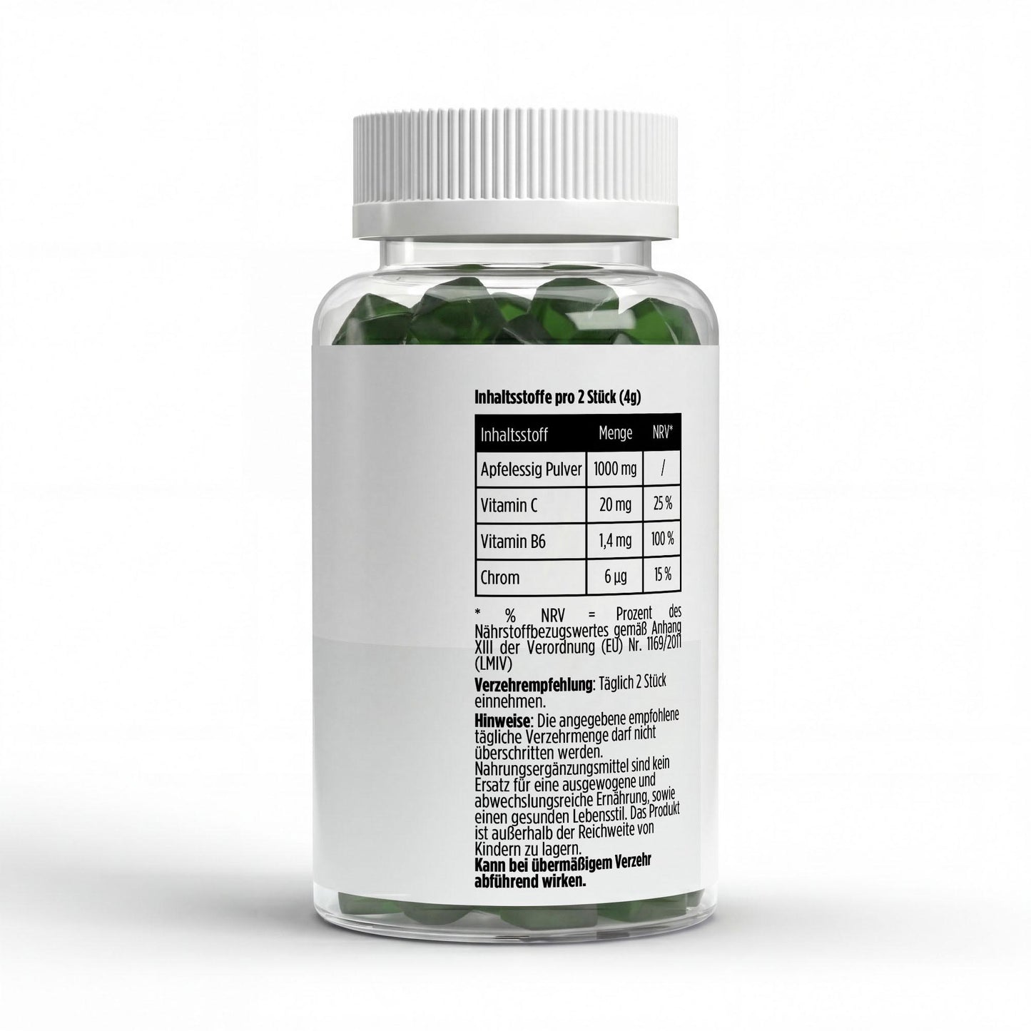 A&J Nutrition Apfelessig + Vitamin C, B6 & Chrom Gummies – Apfel – 60 Stück – Produktbild 3