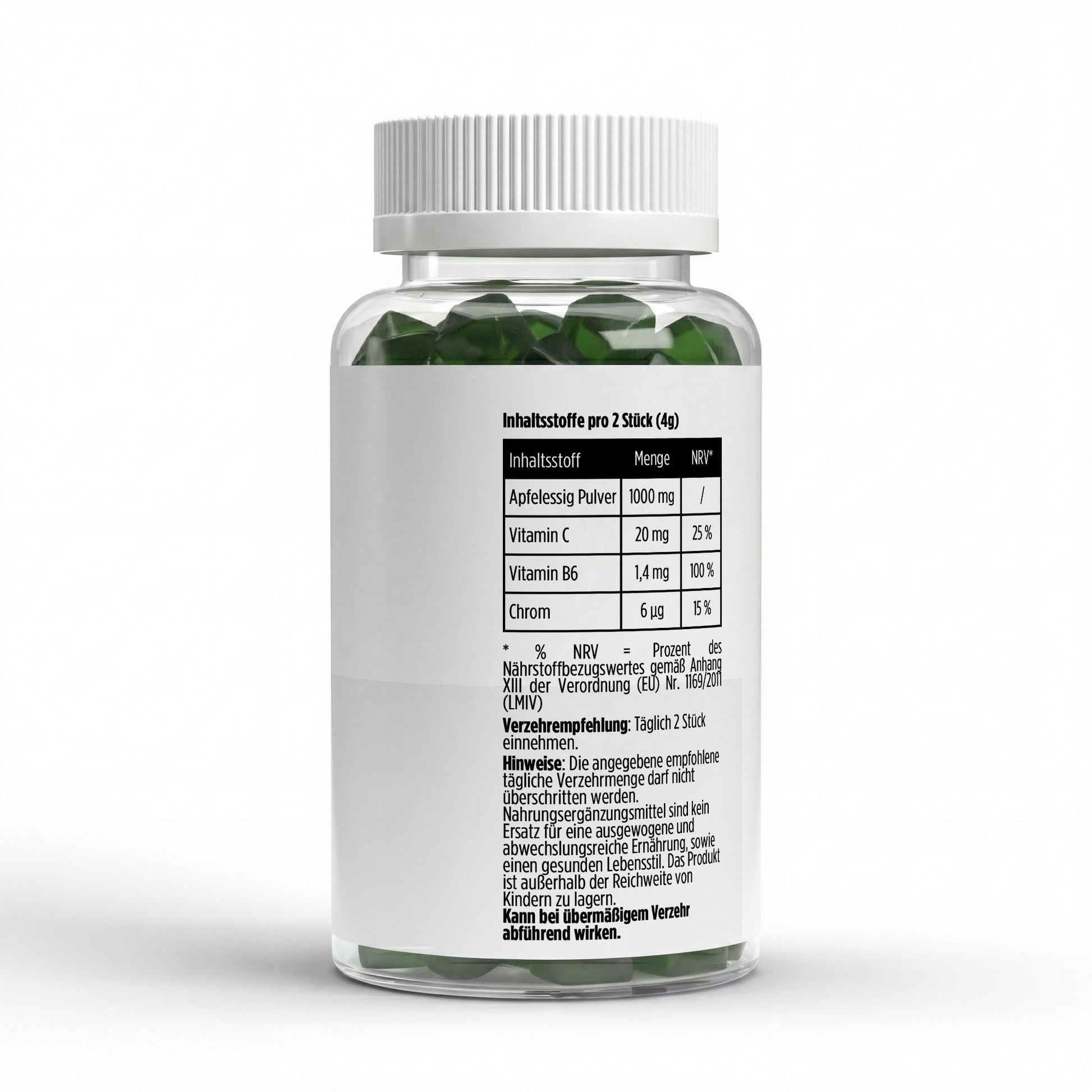 A&J Nutrition Apfelessig + Vitamin C, B6 & Chrom Gummies – Apfel – 60 Stück – Produktbild 3