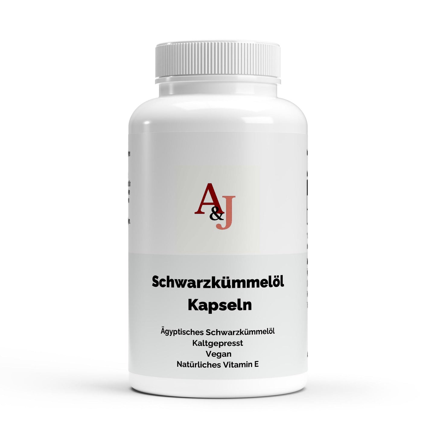 A&J Nutrition Ägyptisches Schwarzkümmelöl – 240 vegane Softgels – Produktansicht