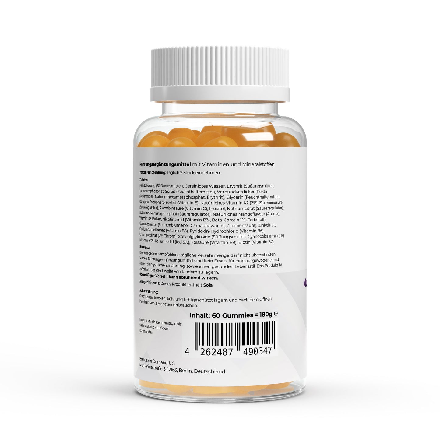 Multivitamin + Mineral Gummies Mango Geschmack- 60 Stk. | A&J Premium Supplement