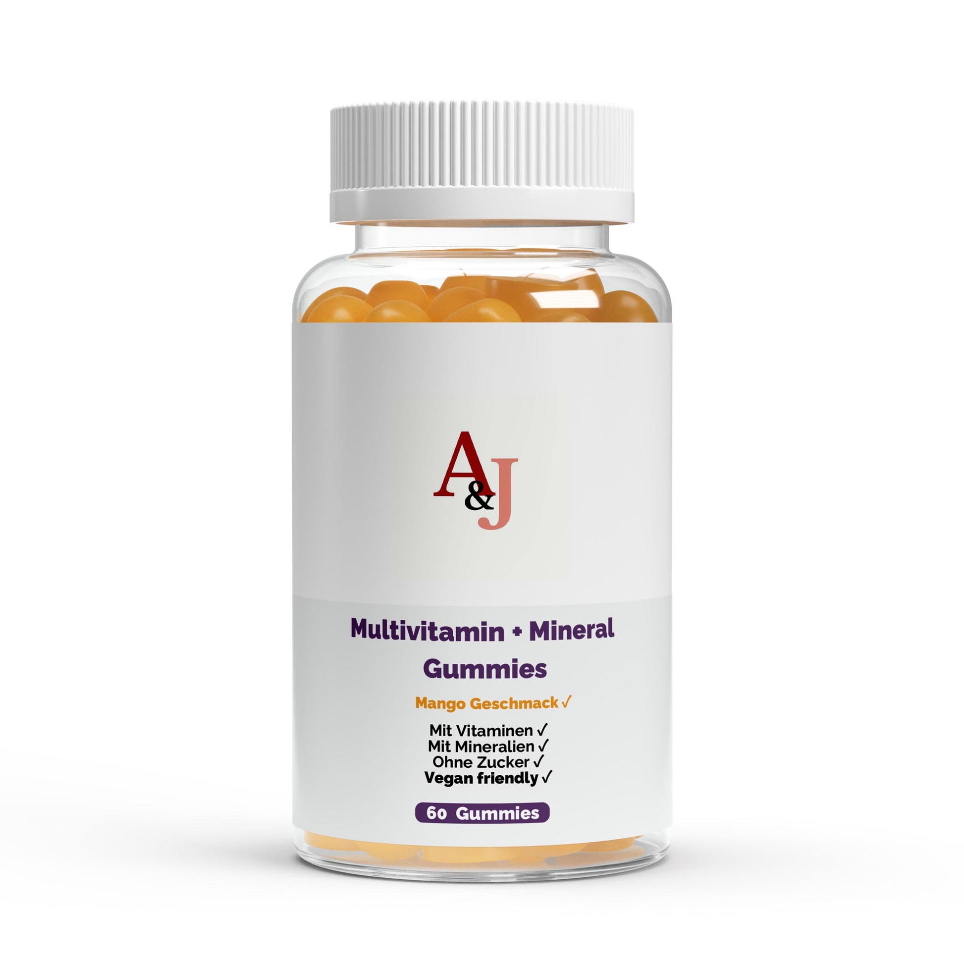 A&J Nutrition Multivitamin + Mineral Gummies – 60 Gummies – product view