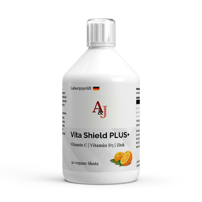 A&J Nutrition Vita Shield PLUS+ Shots Fresh Orange – 500 ml – Produktansicht
