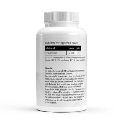 A&J Nutrition L-Tryptophan 90 Capsules – product image 2