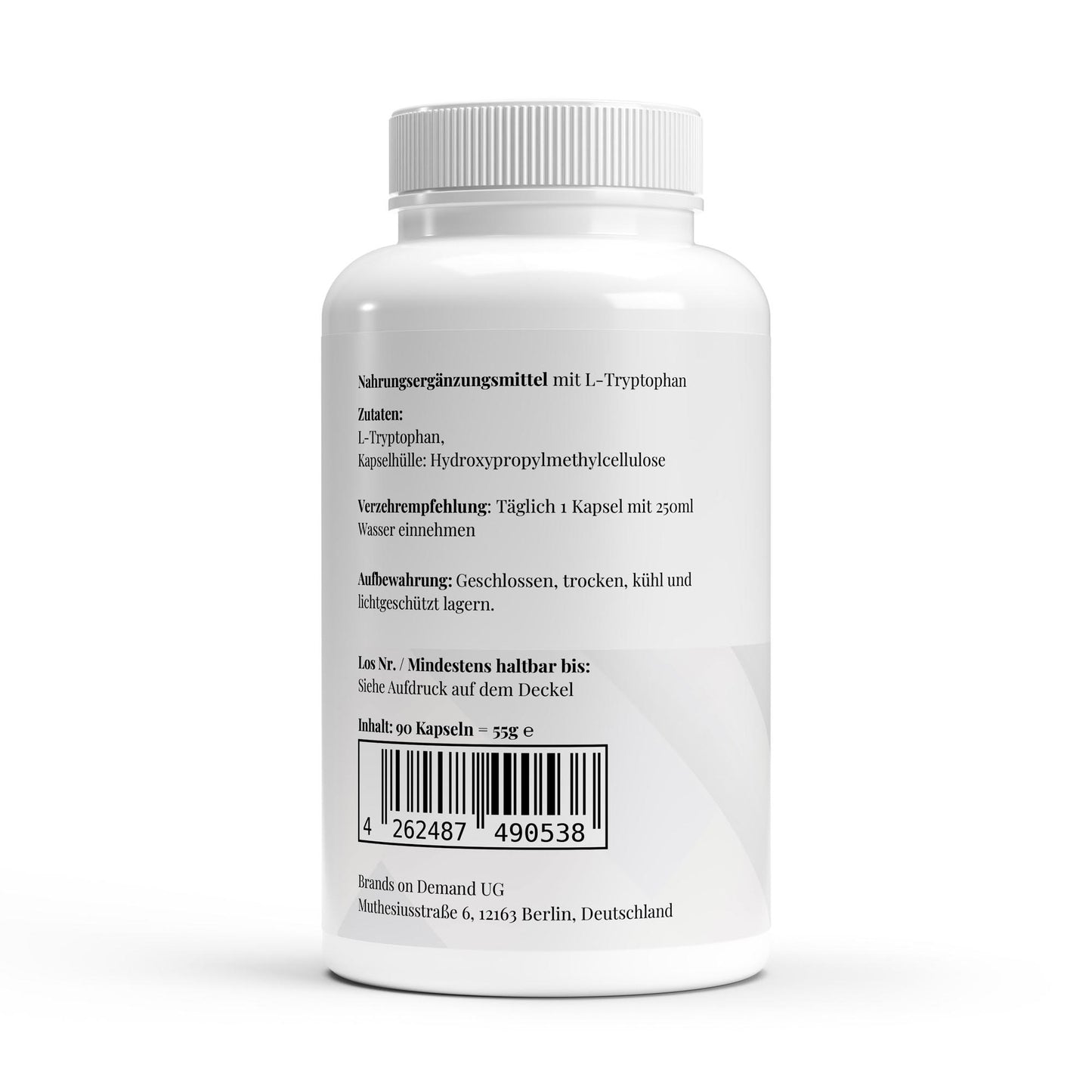 A&J Nutrition L-Tryptophan 90 Capsules – product image 3