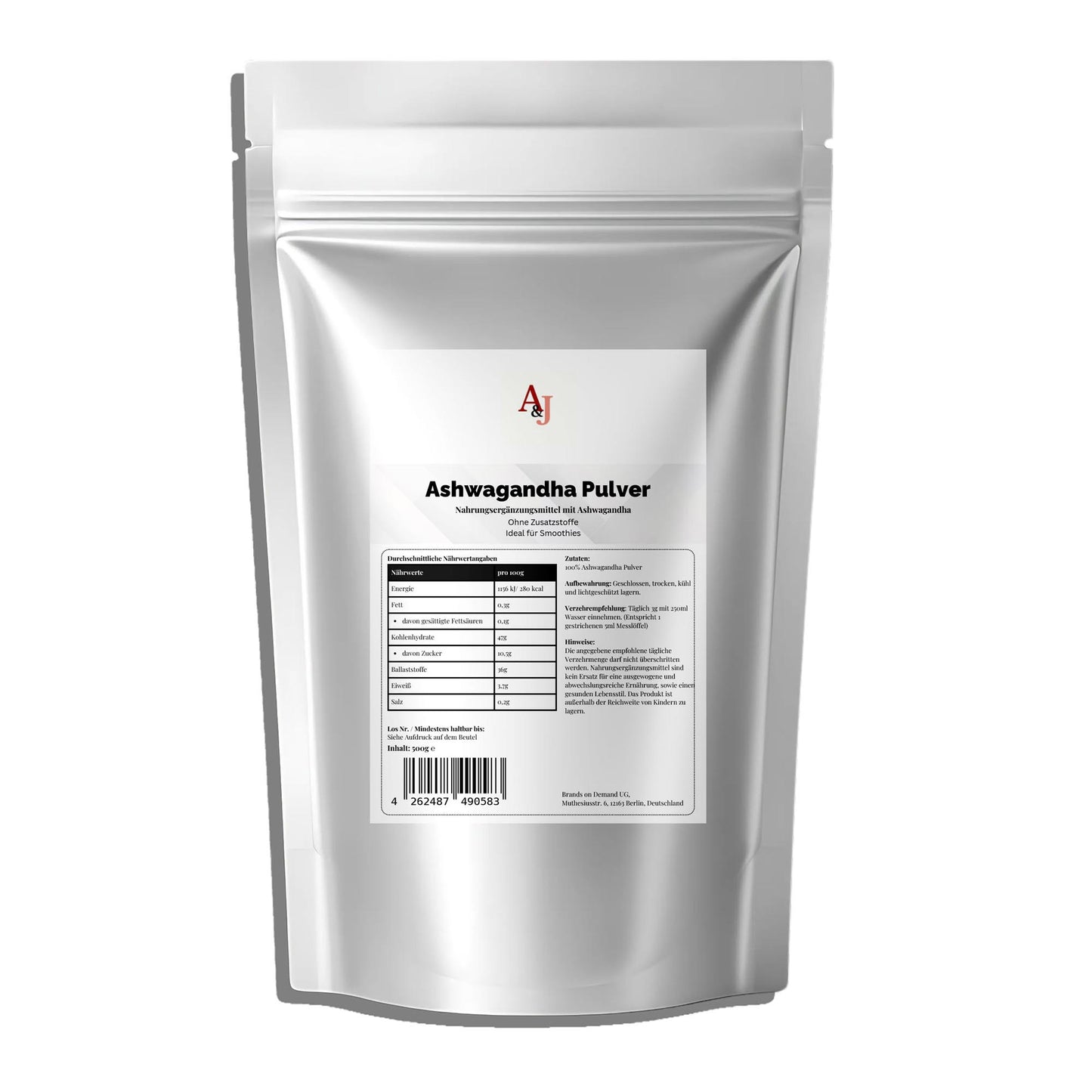 A&J Nutrition Ashwagandha Powder – 500 g – Product image 1