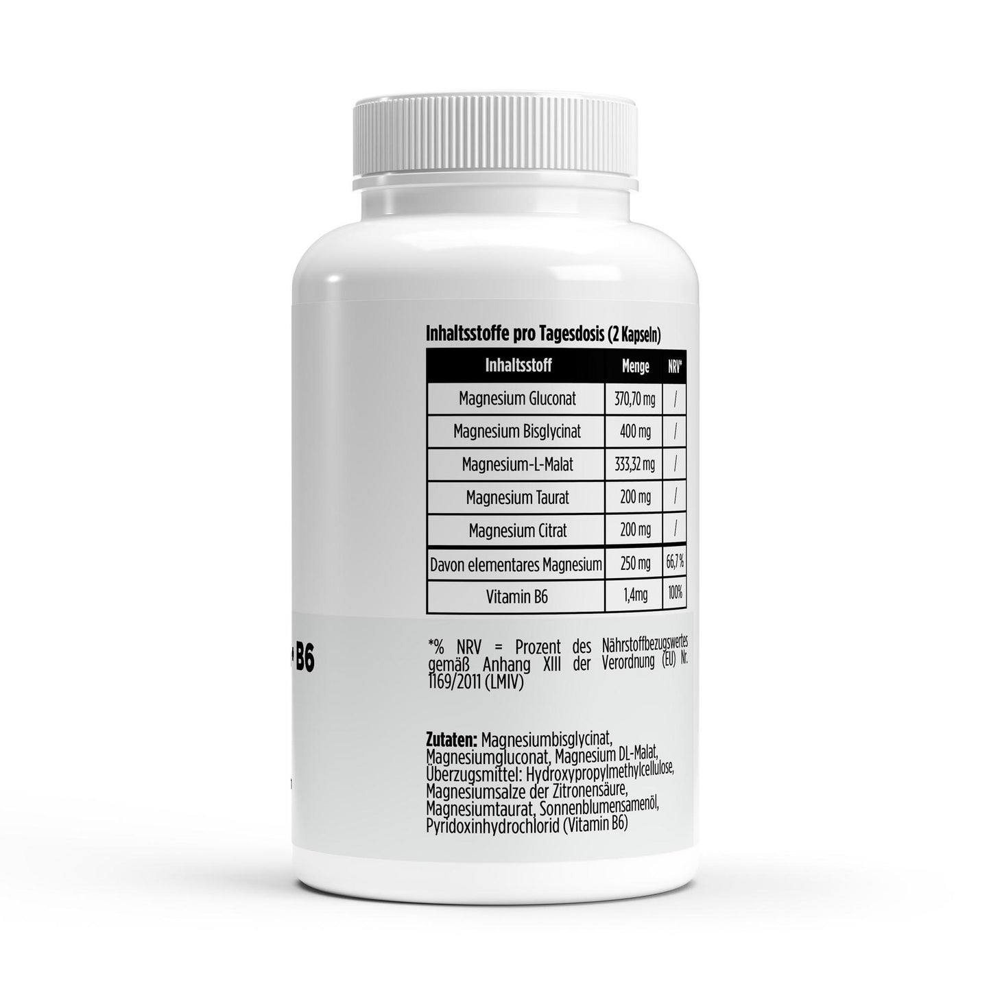 A&J Nutrition Magnesium 5-fach Komplex + Vitamin B6 – 120 vegane Kapseln – weitere Produktansicht