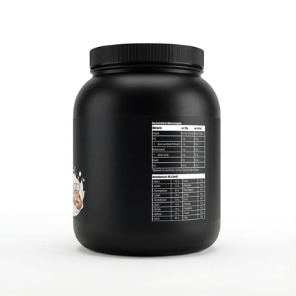 A&J Nutrition Whey Protein Cookies 1 kg – Seitenansicht mit Nährwerttabelle