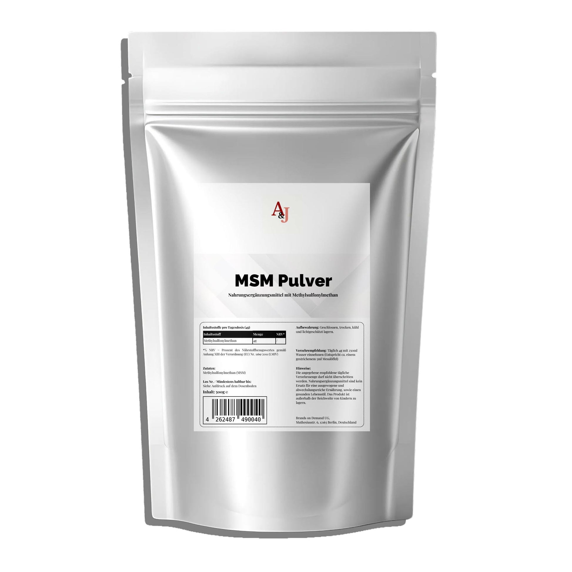 A&J Nutrition MSM Powder – 500 g – Product image 1